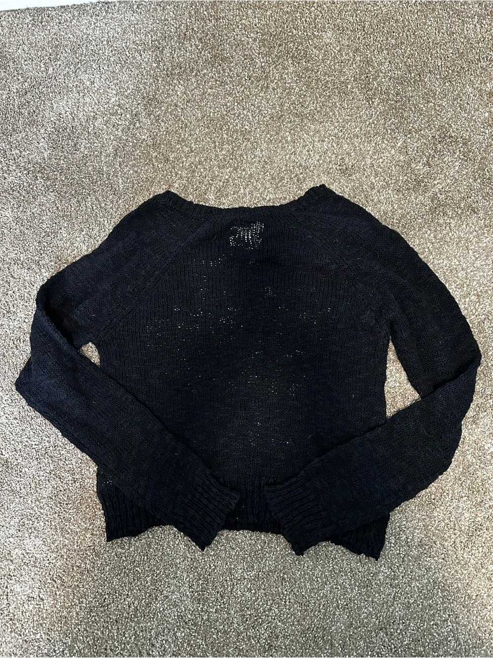 Vintage Limited Too Justice Girls Black Daisy Knit Sweater